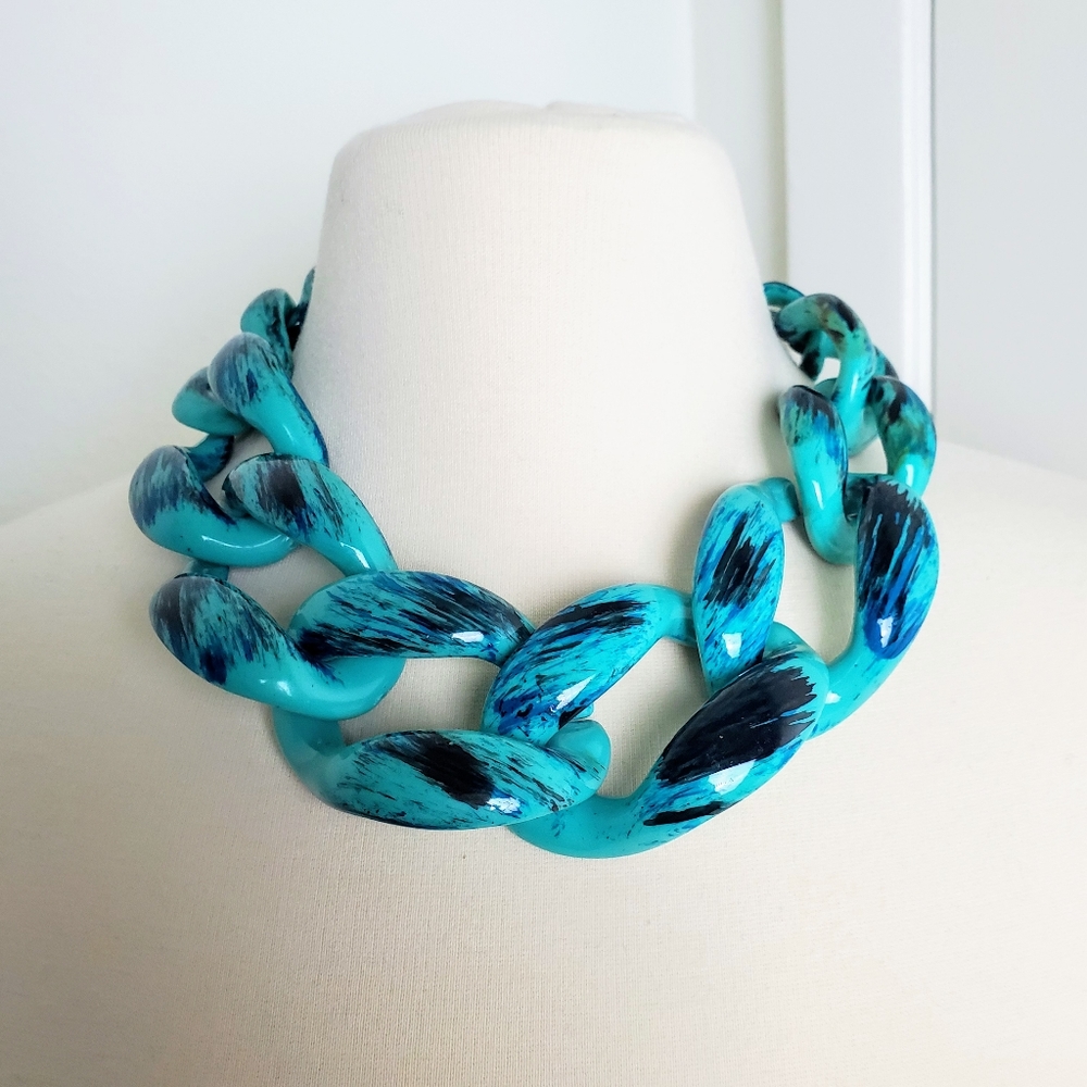 Asos turquoise link necklace